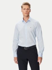 Tommy Hilfiger Koszula MW0MW45307 Niebieski jasny Regular Fit. Niebieskie koszule męskie Tommy Hilfiger, m, bez wzorów, z bawełny, biznesowe, bez kołnierzyka, bez ramiączek. Za 369.99 zł.