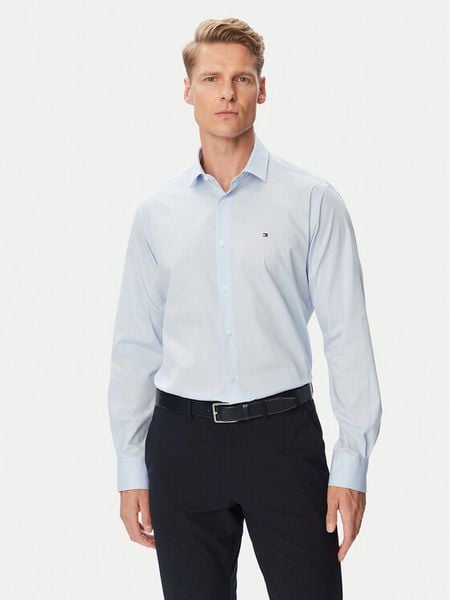 Tommy Hilfiger Koszula MW0MW45307 Niebieski jasny Regular Fit. Niebieskie koszule męskie Tommy Hilfiger, m, bez wzorów, biznesowe, bez kołnierzyka, bez ramiączek. Za 369.99 zł.