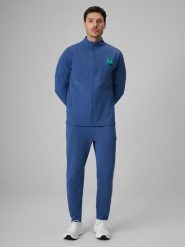 4F Spodnie piłkarskie szybkoschnące męskie - denim L. Niebieskie spodnie sportowe męskie 4f, l, bez wzorów, z denimu, na fitness i siłownię. Za 179.99 zł.