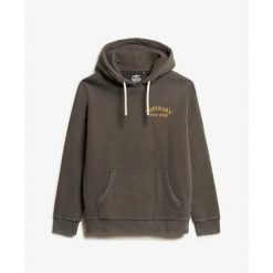 Oversize bluza z kapturem z tatuażem na plecach Superdry. Czarne bluzy męskie Superdry., m, bez wzorów, z kapturem. Za 393.30 zł.