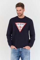 GUESS Granatowa męska bluza Audley, Rozmiar L. Niebieskie bluzy męskie Guess, l, z aplikacjami, bez kaptura. W wyprzedaży za 218.99 zł.