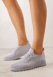 Szare Sznurowane Buty Sportowe Sneakersy z Siateczki Caeolea. Szare obuwie sportowe damskie Born2be, bez wzorów, z jeansu, na fitness i siłownię. Za 54.99 zł.