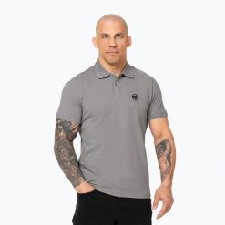 Koszulka polo męska Pitbull Polo Jersey Small Logo. Szare koszulki polo męskie PITBULL, l, bez wzorów, z bawełny, klasyczne, bez ramiączek. Za 119.99 zł.