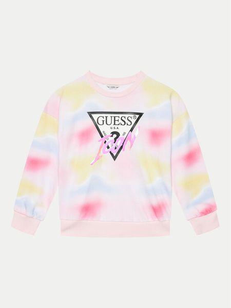 Guess Bluza J4YQ02 KA6R3 Kolorowy Regular Fit. Bluzy dla dziewczynek Guess, z aplikacjami, z bawełny, bez ramiączek, bez kaptura. Za 99.99 zł.