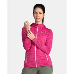 Damska bluza techniczna Kilpi SEVELEN-W. Czerwone bluzy damskie Kilpi, bez wzorów, z materiału, z kapturem, narciarskie. Za 267.13 zł.