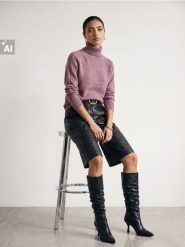 Sweter z golfem z domieszką wełny i ozdobnymi rękawami - różowy. Czerwone swetry damskie Sinsay, l, bez wzorów, z wełny, bez kołnierzyka, bez ramiączek, bez kaptura. Za 59.99 zł.