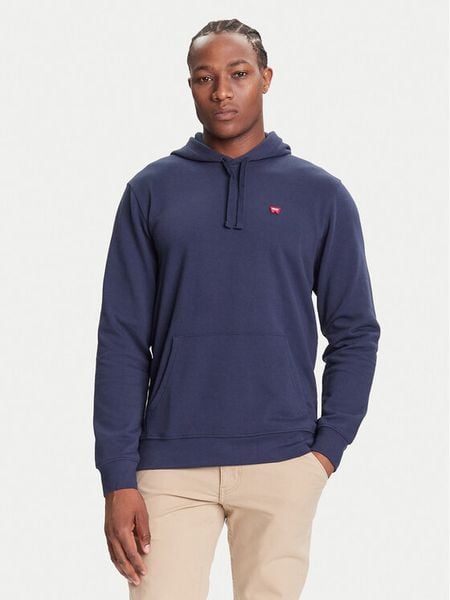 Wrangler Bluza Sign Off 112350542 Granatowy Regular Fit. Niebieskie bluzy męskie Wrangler, m, bez wzorów, z bawełny, bez kaptura. Za 239.99 zł.