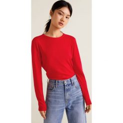 Mango - Sweter Lucca. Szare swetry damskie Mango, z bawełny, z okrągłym kołnierzem. Za 69.90 zł.