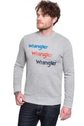 WRANGLER SEASONAL LOGO SWEAT MID GREY MEL W6A5HAX37 112130662. Szare bluzy męskie Wrangler, m, bez wzorów, bez kaptura. Za 129.99 zł.