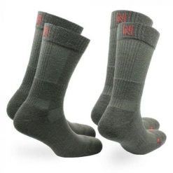 2 pary - Skarpety trekkingowe 60% wełna merino - przeciwodciskowe i amortyzujące. Zielone skarpety damskie NORFOLK, bez wzorów, z wełny. Za 135.99 zł.
