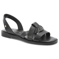 Sandały damskie Armodo, cholewka ze skóry naturalnej wsuwane i na płaskiej podeszwie, czarne, 40537. Czarne klapki damskie Armodo, bez wzorów, ze skóry, bez obcasa, na płaskiej podeszwie. Za 299.00 zł.
