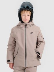 4F Kurtka snowboardowa membrana 8000 chłopięca - brązowa 152 (11-12 lat). Brązowe kurtki i płaszcze dla chłopców 4f, na zimę, bez wzorów, bez kaptura. Za 399.99 zł.