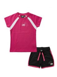 Komplet dziewczęcy składający się z koszulki i spodenek Light. Białe t-shirty i topy dla dziewczynek LEONE 1947 APPAREL, bez wzorów, z dresówki, bez ramiączek. Za 235.76 zł.
