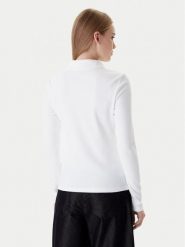 Calvin Klein Bluzka Ls Woven Label LV047E203G Biały Slim Fit. Białe bluzki damskie Calvin Klein, xs, bez wzorów, z bawełny, bez kołnierzyka, bez ramiączek. Za 249.99 zł.