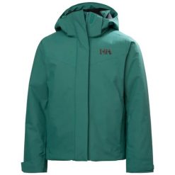 Dziewczęca kurtka narciarska Helly Hansen Icelily. Zielone kurtki i płaszcze dla dziewczynek Helly Hansen, bez wzorów, z materiału, bez kaptura. Za 640.00 zł.