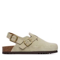 Sandały Scholl. Zielone sandały damskie Scholl, bez wzorów, bez obcasa, na płaskiej podeszwie, bez zapięcia. Za 463.99 zł.