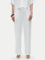 Vero Moda Spodnie materiałowe Linn 10305091 Biały Loose Fit. Białe spodnie materiałowe damskie Vero Moda, s, bez wzorów, ze lnu. Za 199.99 zł.