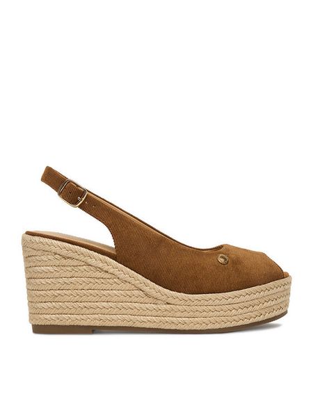 Beverly Hills Polo Club Espadryle EO-R26SS03466 Brązowy. Brązowe sandały damskie Beverly Hills Polo Club, bez wzorów, z materiału, bez obcasa, bez zapięcia. Za 238.99 zł.