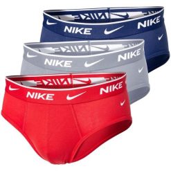 Bielizna Bokserki Nike Brief 3Pk Dorośli. Czerwona bokserki męskie Nike, s, bez wzorów, z bawełny. Za 206.99 zł.