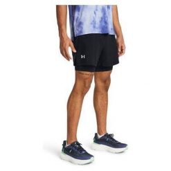 Spodenki do biegania męskie Under Armour Launch 5 inch 2-in-1 Short. Czarne krótkie spodenki sportowe męskie Under Armour, m, bez wzorów, do biegania. Za 186.99 zł.