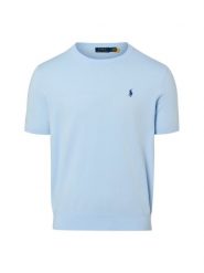 Polo Ralph Lauren Męska koszula z dzianiny Mężczyźni Bawełna niebieski, M. Niebieskie koszule męskie Polo Ralph Lauren, m, bez wzorów, z bawełny, eleganckie, bez kołnierzyka, bez ramiączek. Za 769.95 zł.