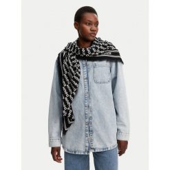 Chusta HUGO. Czarne szaliki i chusty damskie Hugo, bez wzorów. Za 259.99 zł.