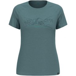 Koszulka z krótkim rękawem damska ODLO Ascent PW 130 Run. Bike. Hike. Niebieskie koszulki sportowe damskie Odlo, xl, bez wzorów, sportowe, bez kołnierzyka. Za 379.99 zł.