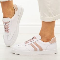 Białe skórzane półbuty damskie Vinceza 41505. Białe obuwie sportowe damskie VINCEZA, bez wzorów, z dresówki. Za 219.00 zł.