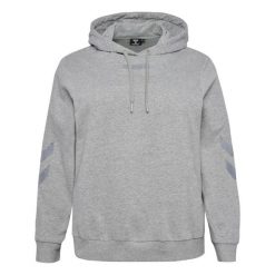 Damska bluza z kapturem Hummel Legacy Plus. Szare swetry damskie Hummel, bez wzorów, sportowe, bez kołnierzyka, bez ramiączek, z kapturem. Za 250.00 zł.