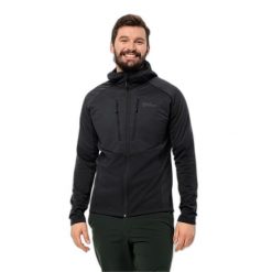 Kurtka odblaskowa Jack Wolfskin Alpgrat Pro Ins. Czarne kurtki męskie Jack Wolfskin, bez wzorów, sportowe, bez kaptura. Za 623.80 zł.