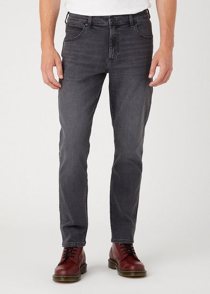 Męskie Spodnie Jeansowe Wrangler Larston Blackout W18S29Z79 112330748, W36 L30. Czarne spodnie materiałowe męskie Wrangler, l, bez wzorów, z bawełny. Za 239.99 zł.