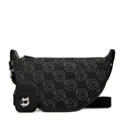 Torebka KARL LAGERFELD. Czarne listonoszki damskie KARL LAGERFELD, bez wzorów, bez dodatków. Za 469.99 zł.