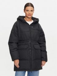 Tommy Jeans Płaszcz zimowy Vail DW0DW18842 Czarny Regular Fit. Czarne płaszcze damskie Tommy Jeans, na zimę, s, bez wzorów, z jeansu, bez kaptura. Za 1,199.00 zł.