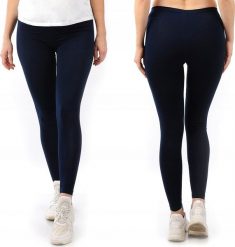 Legginsy damskie długie Polskie Getry Bawełniane Granatowe S. Legginsy damskie LAEMI, s, bez wzorów, z bawełny. Za 29.99 zł.