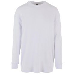 Sweter Męski Z Długim Rękawem W Prążki Organic Boxy. Białe koszulki sportowe męskie Urban Classics, m, bez wzorów, bez kołnierzyka, bez ramiączek, trekkingowe. Za 84.99 zł.