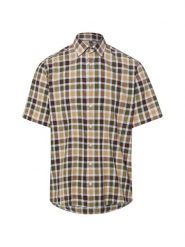 Nils Sundström koszula z krótkim rękawem z lnu Mężczyźni Modern Fit Bawełna brązowy, XXL. Brązowe koszule męskie Nils Sundström, m, bez wzorów, z bawełny, bez kołnierzyka, bez ramiączek. Za 159.95 zł.