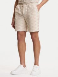 Guess Szorty materiałowe M6GD29 K3237 Beżowy Regular Fit. Brązowe szorty męskie Guess, m, z aplikacjami, z bawełny. Za 344.99 zł.