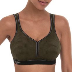 Stanik do biegania Performance z wysoki poziomem podtrzymywania. Zielone obuwie sportowe damskie ANITA ACTIVE, bez wzorów, z elastanu, do biegania. Za 276.00 zł.