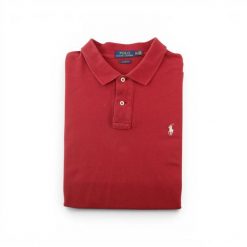 Second life - Koszulka polo męska klasyczna Polo Ralph Lauren - Stan dobry. Czerwone koszulki polo męskie Ralph Lauren, m, bez wzorów, z materiału, klasyczne, bez ramiączek. Za 106.46 zł.