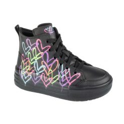 Buty sportowe do chodzenia dziewczęce, Hyperlift - Love Daz. Czarne buty sportowe dziewczęce Skechers, bez wzorów, bez zapięcia, trekkingowe. Za 259.99 zł.