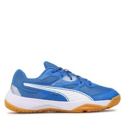 Buty halowe Puma. Niebieskie obuwie sportowe damskie Puma, bez wzorów. Za 149.99 zł.