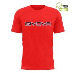 Givova Spot unisex T-shirt 100% bawełna z dużym logo. Czerwone t-shirty męskie 3000SUPER, na lato, m, bez wzorów, z bawełny, klasyczne, bez kołnierzyka. Za 52.75 zł.