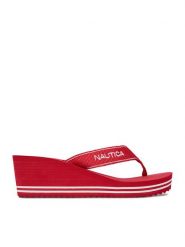 Nautica Japonki CEO-808457 Czerwony. Czerwone klapki damskie Nautica, bez wzorów, z materiału, bez obcasa. Za 99.99 zł.