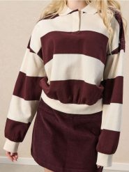 Bluza polo w paski - wielobarwny. Bluzy damskie Sinsay, l, bez wzorów, bez kaptura. Za 49.99 zł.
