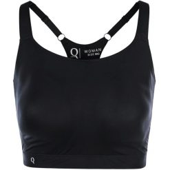 Biustonosz dla kobiet Q Sportswear Angelia. Czarne biustonosze ENDURANCE Q, bez wzorów, z materiału. Za 193.50 zł.