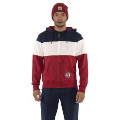 Bluza wygodna z bawełna z kaptur na co dzień. Niebieskie bluzy męskie LEONE 1947 APPAREL, z bawełny, bez zapięcia, na fitness i siłownię. W wyprzedaży za 191.56 zł.