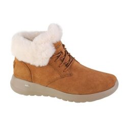 Buty zimowe damskie, Skechers On-The-Go Joy Lush. Brązowe trekkingi damskie Skechers, na zimę, przed kolano, trekkingowe. Za 199.99 zł.