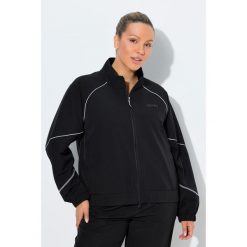 Damskie Funkcyjna kurtka treningowa stójka 2-kierunkowy zamek błyskawiczny. Czarne kurtki damskie Ulla Popken, plus size, bez wzorów, z materiału, bez kaptura. Za 349.99 zł.