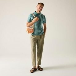 Męska koszulka polo w paski Tiver. Zielone koszulki polo męskie Regatta, m, bez wzorów, z bawełny, bez ramiączek. Za 178.00 zł.