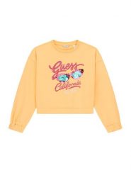Guess Bluza J6GQ00 KA6R4 Żółty Relaxed Fit. Żółte bluzy dla dziewczynek Guess, z aplikacjami, z bawełny, bez ramiączek, bez kaptura. Za 209.99 zł.